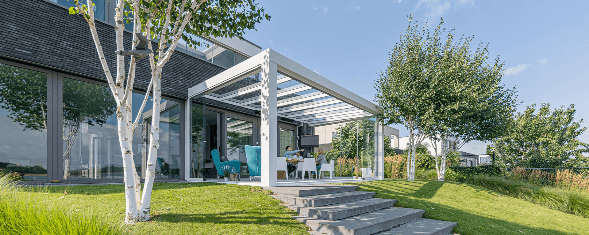 Tuinkamers met vlak dak